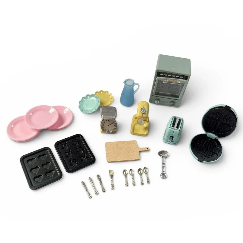 25Pc Miniature Dollhouse 1/12 Kitchen Set Baking Cooking Furniture Accessories